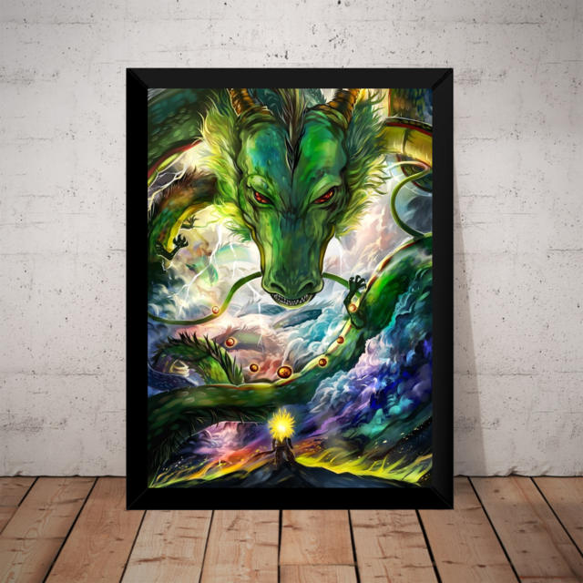 Quadro Arte Dragon Ball Shenlong Goku Esferas Do dragão