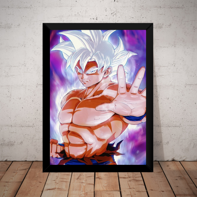 Quadro Dragon Ball Super Arte Goku Instinto Superior 2 em Promoção