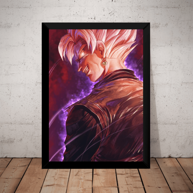 Quadro decorativo poster Goku preto e branco desenho