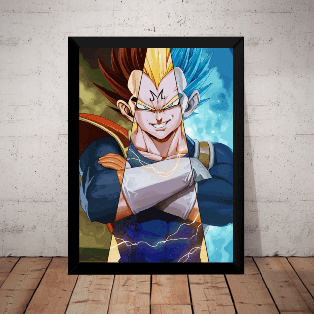 Quadro Decorativo Dragon Ball Goku Anime Desenho Com Moldura