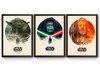 Kit 3 Quadros Trilogia Clássica Star Wars Poster Moldurado