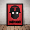 Quadro Game Wolfenstein Arte Simplista Poster Moldurado