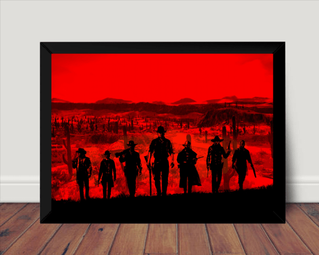 Quadro Com Moldura Poster Decorativo Game Geek Jogo Red Dead