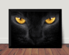 Quadro Decorativo Gato Preto Olhos Amarelos