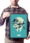 Lindo Quadro Star Wars  Millenium Falcon Poster Moldurado