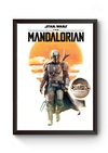 Poster Com Moldura A4 Serie The Mandalorian