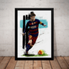 Quadro Decorativo Barcelona Lionel Messi Futebol Arte
