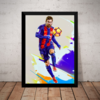 Quadro Jogador Lionel Messi Futebol Arte Poster Moldurado