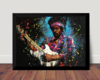 Quadro Jimi Hendrix Rock Foto Arte Com Moldura 42x29cm