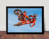 Quadro Decorativo Mx Motocross Foto Poster Com Moldura
