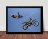 Quadro Freestyle Motocross Foto Manobra Poster Com Moldura