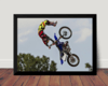 Quadro Mx Freestyle Motocross Poster Com Moldura Manobra!