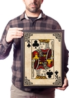 Quadro Baralho Poker Arte Rei de Paus Jogo Cartas