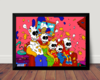 Quadro Familia Simpsons arte Nuclear 42x29