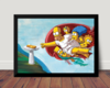 Quadro Os Simpsons Arte Classica Poster Moldurado