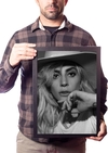 Quadro Lady Gaga Foto Rainha do Pop Pôster Na Moldura