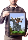 Quadro Arte  Minecraft Game Poster Moldurado