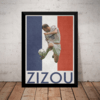 Quadro Jogador Zinedine Zidane Futebol Arte Poster Moldurado