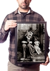 Quadro Decorativo Charlie Chaplin Cachorro Foto