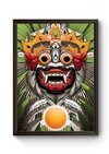 Quadro Barong Figura Mistica de Bali Poster Moldurado