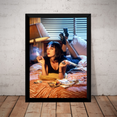 Quadro Filme Pulp Fiction Mia Wallace Foto Poster Moldurado