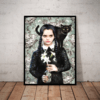 Quadro Wandinha Wednesday Familia Addams Poster Moldurado