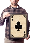 Quadro Decorativo Baralho Poker Arte As De Paus