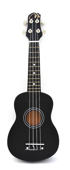 MK20NG UKELELE SOPRANO NEGRO MATE CON FUNDA