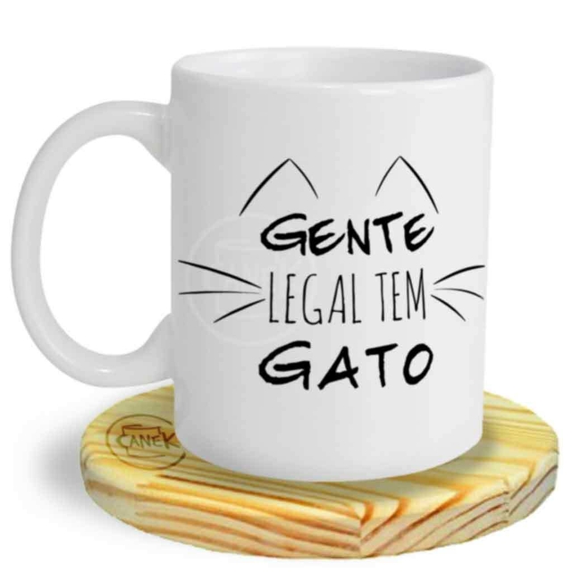 Caneca Gato Gente legal tem gato desenho gato preto