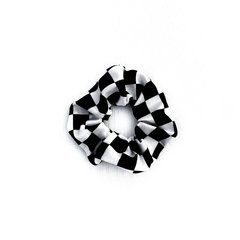 Gomita para el Pelo Checkered Blanca y Negra