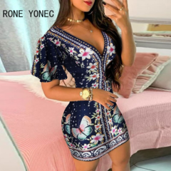 Vestido Curto Estampa Borboletas Ref 6074 - comprar online