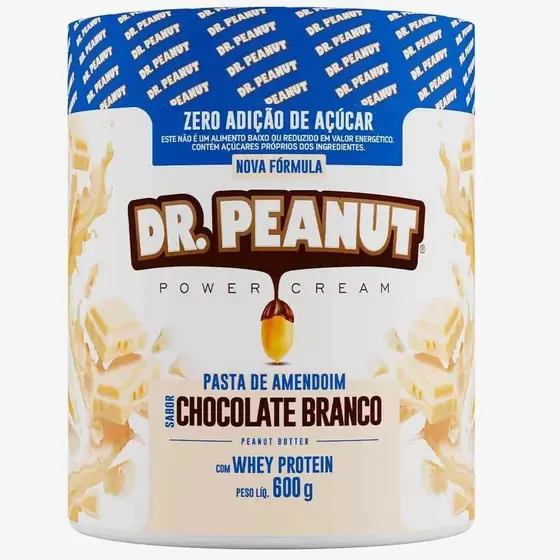 PASTA DE AMENDOIM SABOR CHOCOLATE BRANCO COM WHEY PROTEIN (650G) DR. P