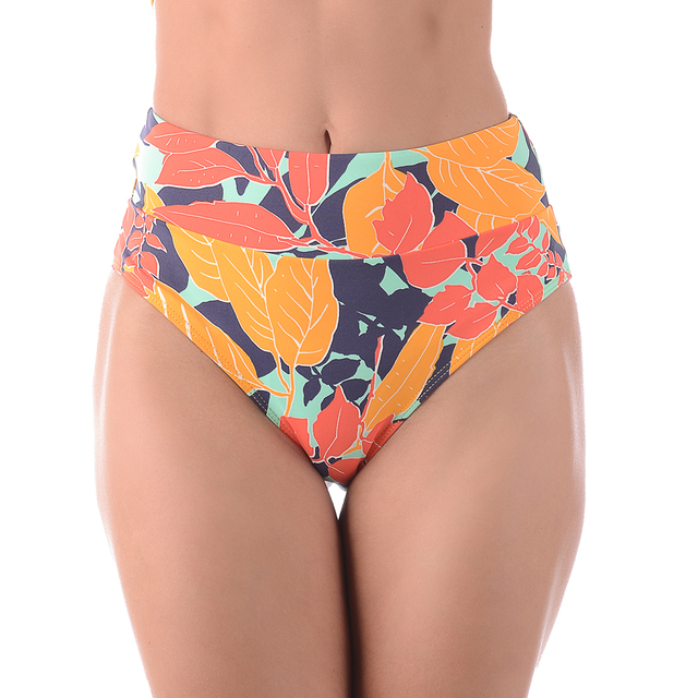 Calcinha de Biquíni Hot Pants Estampado Laranja