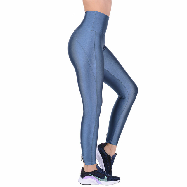 Calça Legging Academia Fitness Cõs Alto Com Detalhe Faixa Lateral Feminino  Suplex in 2023