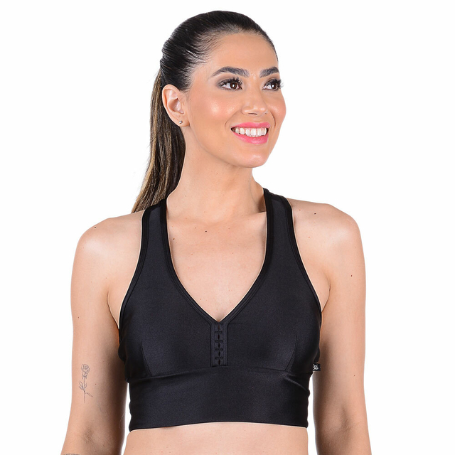 Comprar Top Venari Preto Nadador - Roupas de Academia Feminina