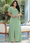 Vestido Longo Verde Moda Evangélica 30230
