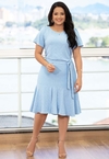Vestido Azul Claro Moda Evangélica 30214