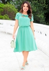 Vestido Lady Lyke Verde Moda Evangélica 8001