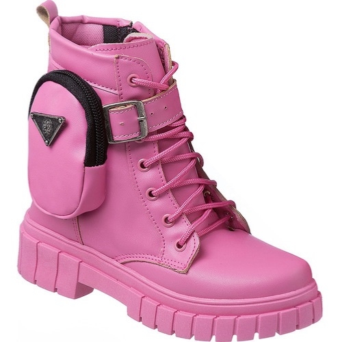 Bota Coturno Pink com Bolsinha Mãe e Filha (cada)