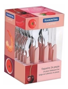 Cubiertos Tramontina Juego 24 Pzas Cocina Carmel Set Colores - comprar online