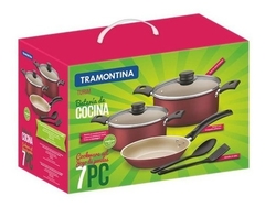 Bateria Ollas De Cocina Tramontina Turim Teflon 7 Piezas