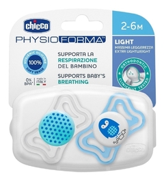 Chupete Ultra Liviano Chicco Physio Light De 2m A 6m X 2 unidades