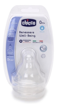 Tetinas Chicco Well Being 2 unidades Flujo medio o regular 0+M