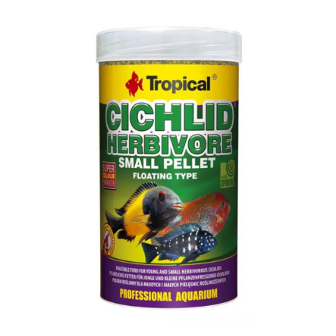 Ração Tropical Cichlid Herbivore Small Pellet 90g