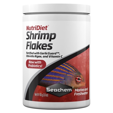 Ração Seachem Nutridiet Shrimp Flakes Plus Probiotics 100g