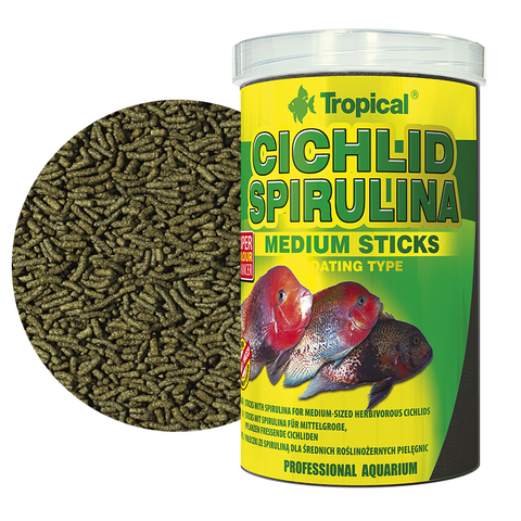 Ração Tropical Cichlid Spirulina Medium Sticks - 90g