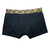 Cueca Boxer Kevland Microfibra Preta Elástico Dourado