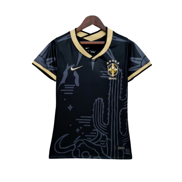 Camisa Seleção Brasileira Especial Nordeste Torcedor Nike Feminina - Preta