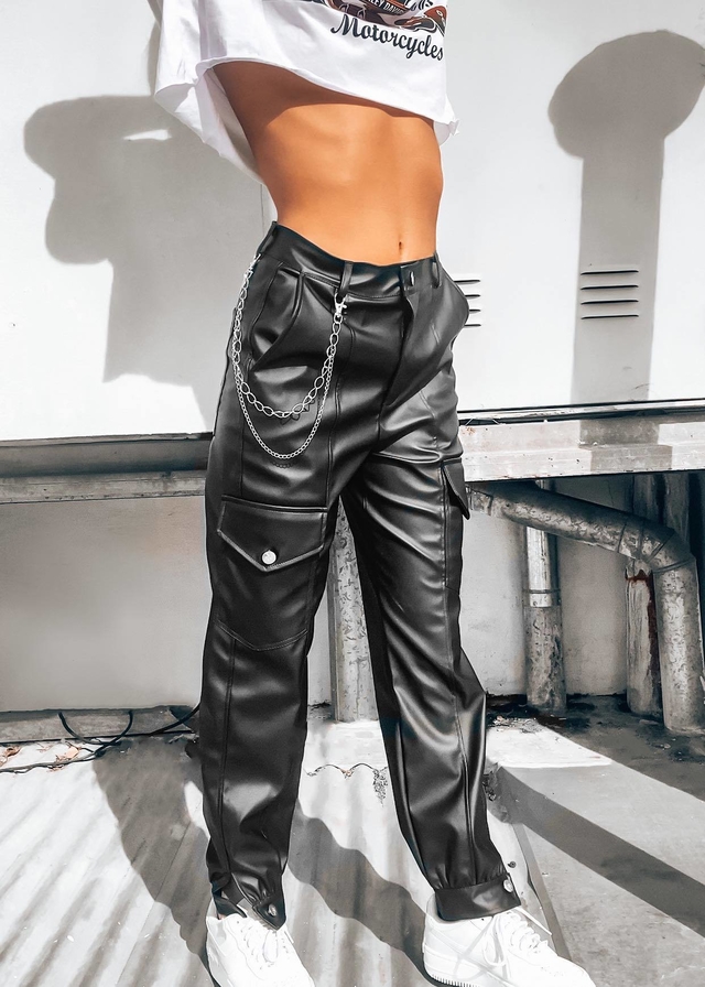 Pantalon cargo engomado hot sale