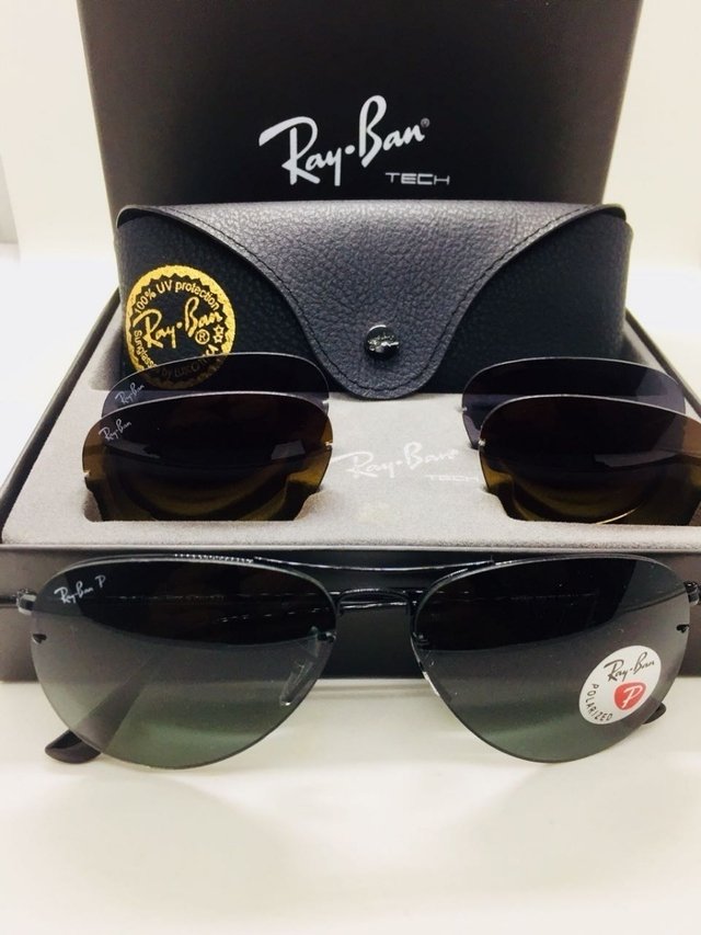 RAY BAN RB3460 TECH FLIP OUT TROCA LENTES ARMACOES PRETA E DOURADA